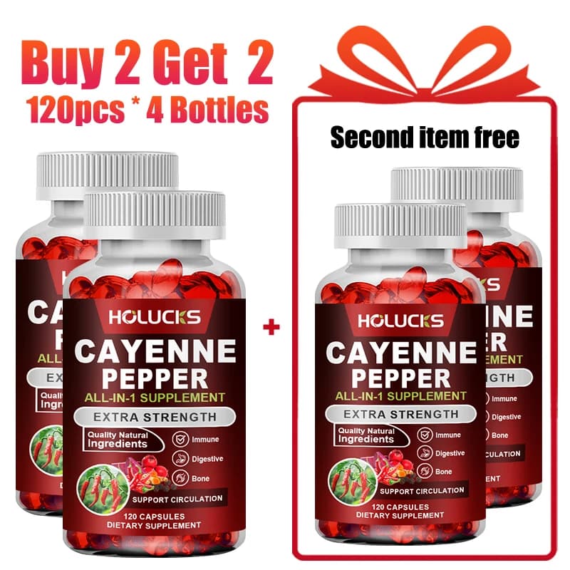 Cayenne 12-in-1 Peperoncino Supplement, with Vitamin D3 K2, Berberin, Weight Management Support, Metabolism, Heart Health