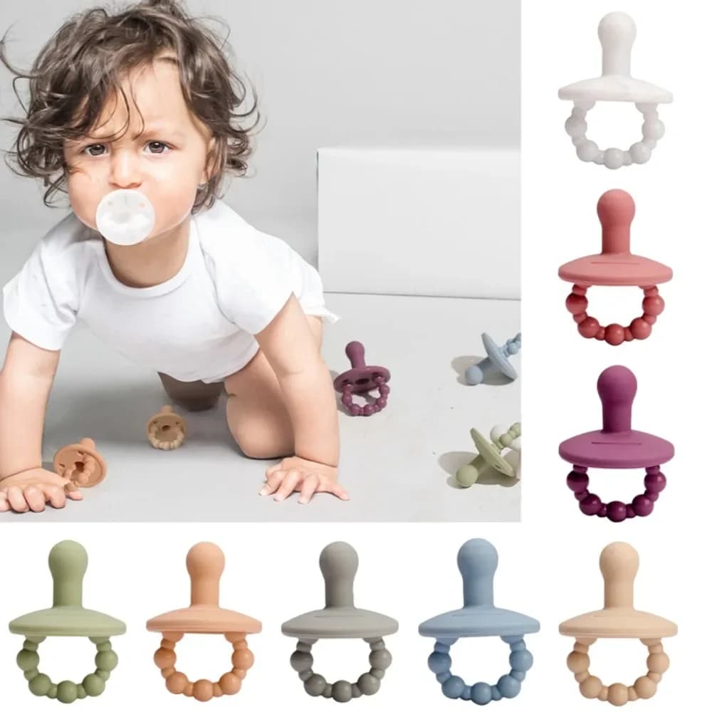 Ciuccio in Silicone capezzolo in Silicone per bambini Bpa Free Silicone Food Grade Baby massaggiagengive accessori per la dentizione masticabile Nurs Toys