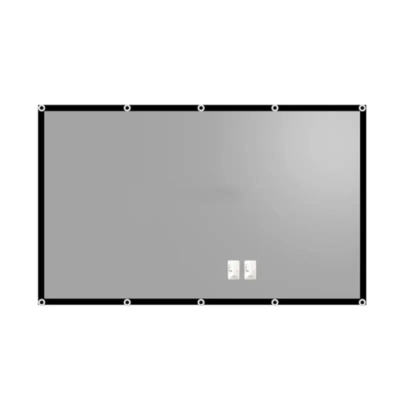 AED7-High Brightness Portable Projection Screen Anti-Light Projector Curtain Metal Reflective Fabric With Eyelets 60 Inch