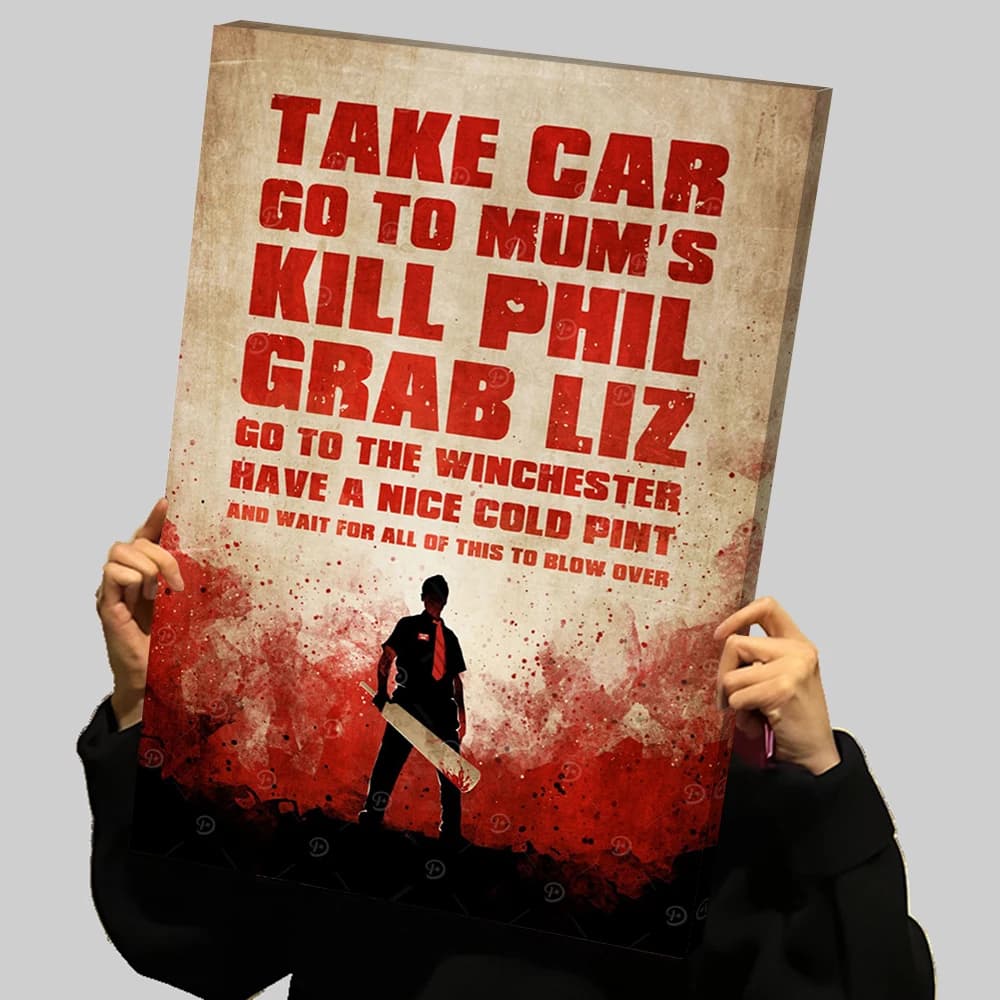 Shaun of the Dead Halloween Horror Prints Poster Custom Canvas Painting Wall Art Living Room Decorations Decoration Aesthetic