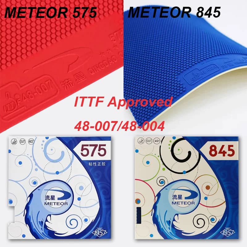 METEOR 845 575 Brufoli Fuori Tennis Table Foglio di Gomma Thickness Sponge 2.0/2.1mm Racket Ping Pong Arco di Gomma Fast Attack ITTF