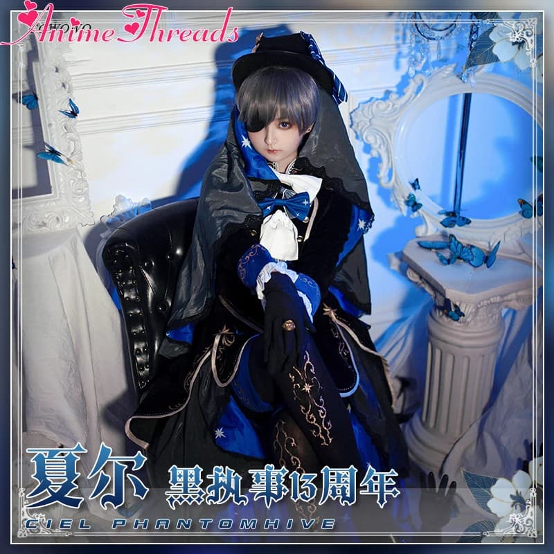 Anime! Black Butler Ciel Phantomhive 13° Anniversario Abito da Gentiluomo Nobile ed Elegante Uniforme Cosplay Costume 2020 NUOVO Spedizione Gratuita