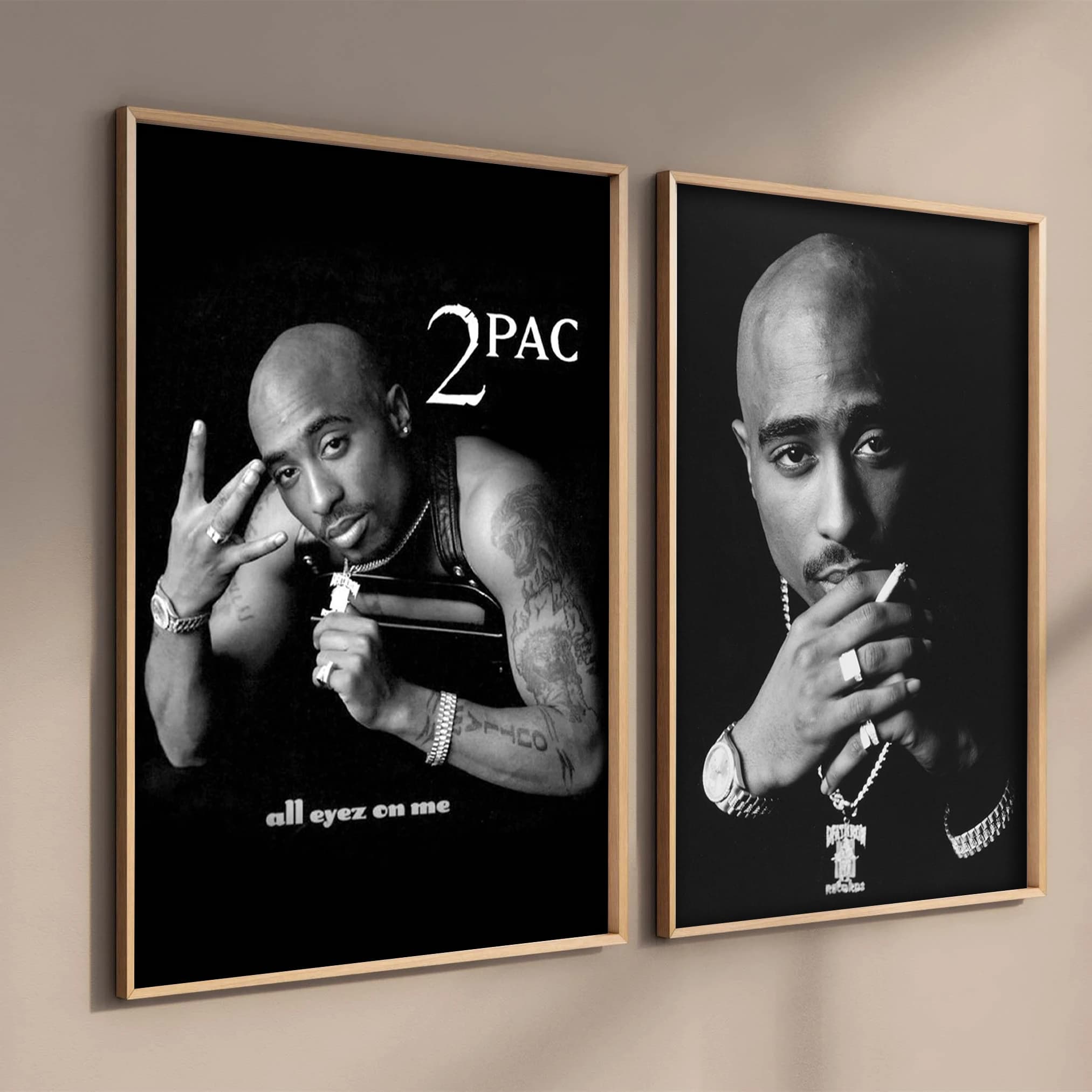 American West Coast Pop Hip Hop Rap Cantante 2pac immagini per camera album musicale poster tela pittura stampa decorazione della parete di casa