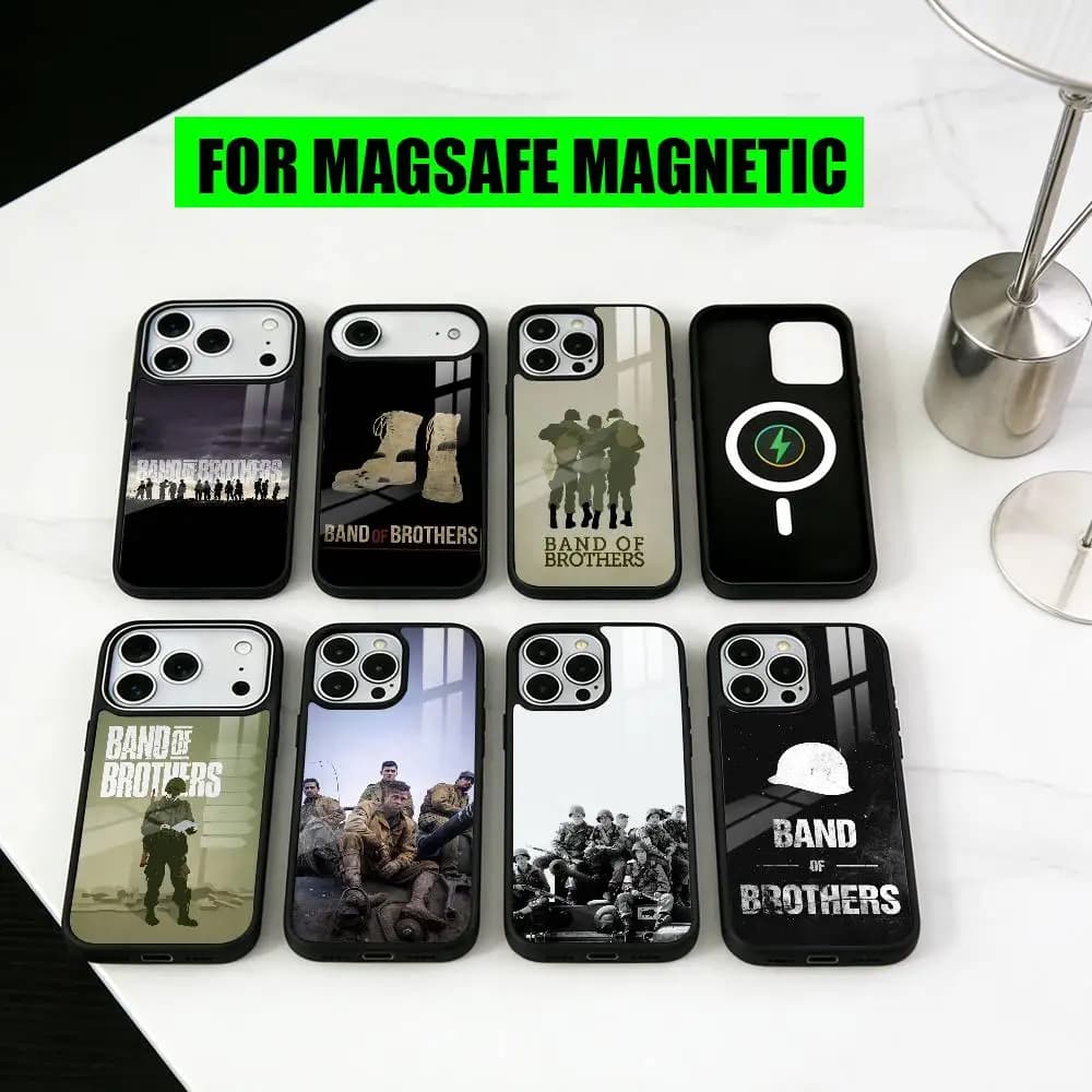 Custodia per telefono Movie Band of B-Brothers-es per iPhone 17, 16, 15, 14, 13, 12, 11 Plus, Pro, magnetica per ricarica wireless MagSafe
