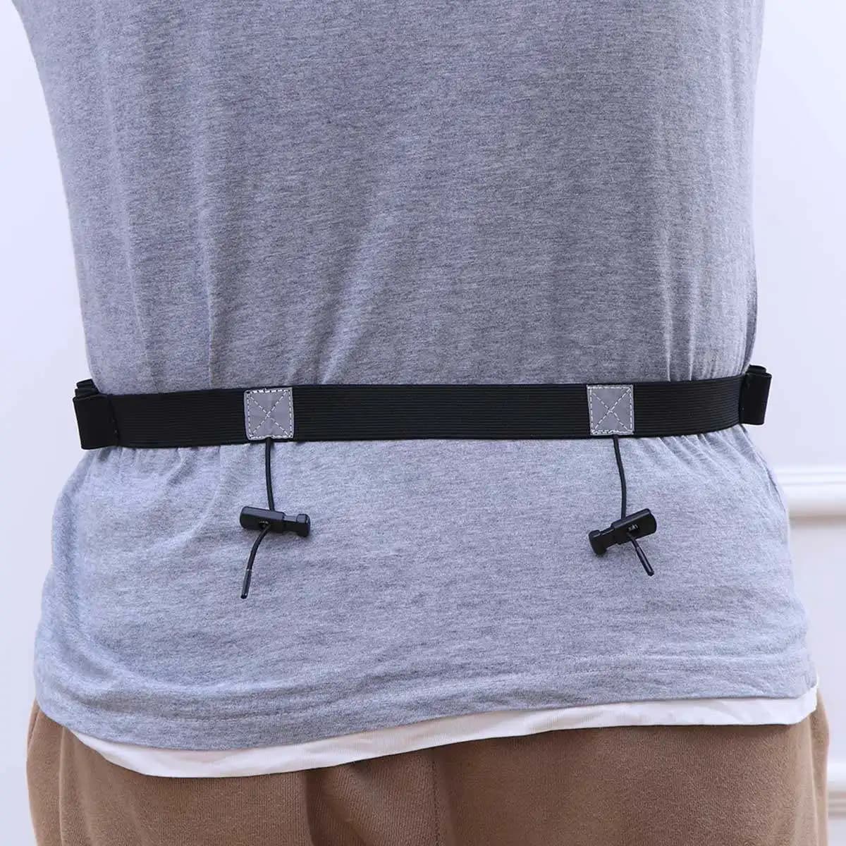 Black Ribbon Belt Premium in Open Sports Elastic Polyester, Cycling, Hiking, Climbing, Gym, Fitness and Competitions