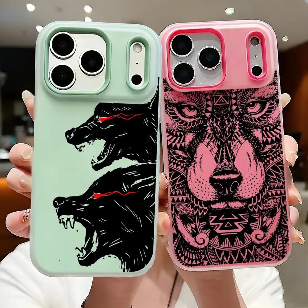 Cool Wolf Phone Case Slim Clear Jelly Case per telefono 17-12, cover morbida in TPU anti-ingiallimento e antiurto