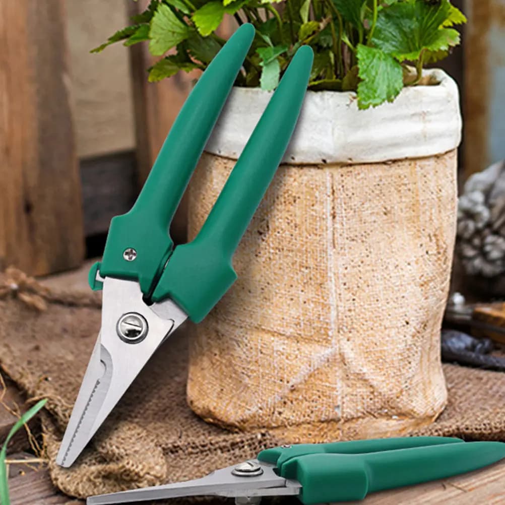 Stainless Steel Gardening Scissors with Anti-slip Grip and Tempered Steel Blades for Pottation of Coppers and Flowers