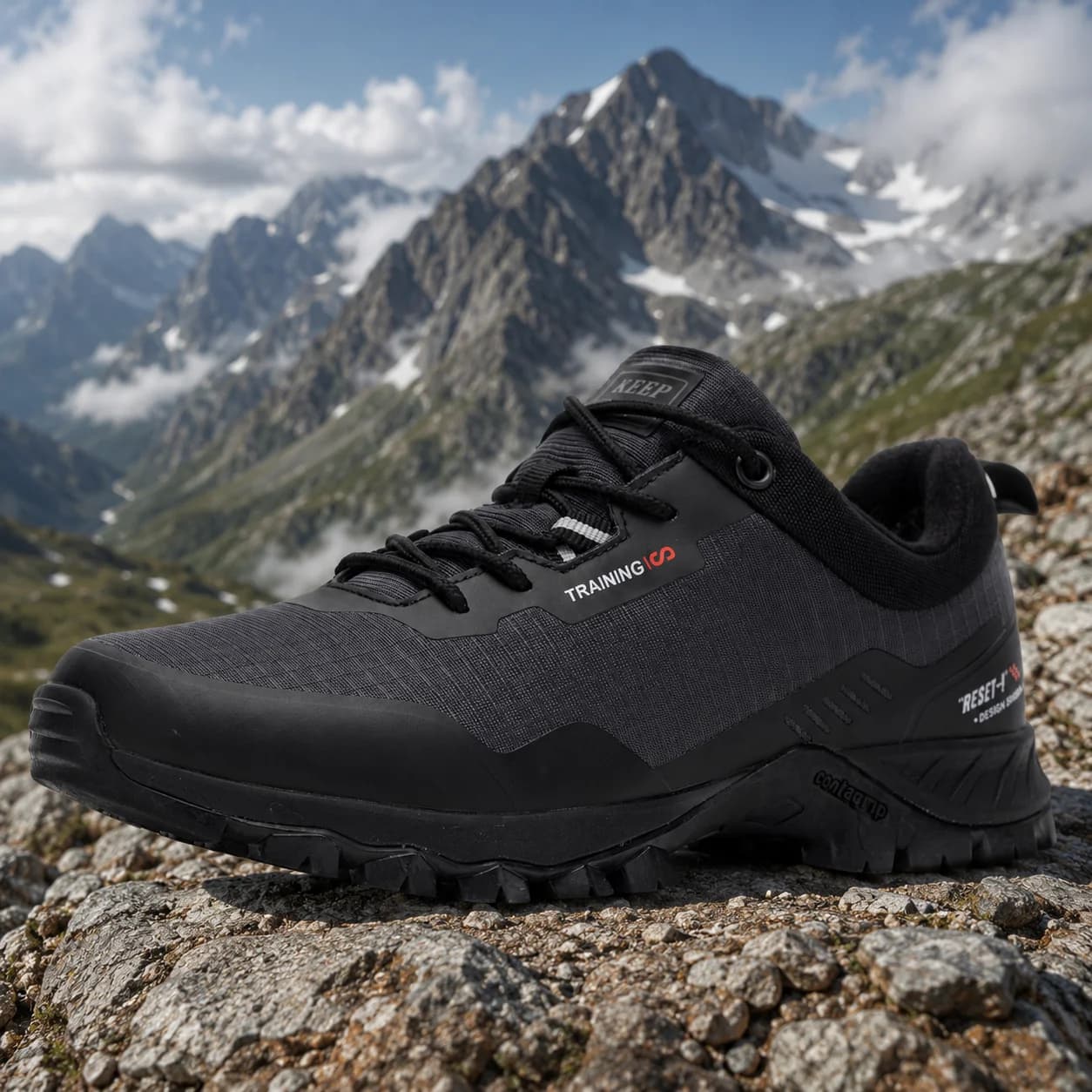 BAASPLOA Men Hiking Shoes Waterproof Outdoor Sneakers Non Slip Wear Resistant Walking Shoes Lightweight Trekking Athletic