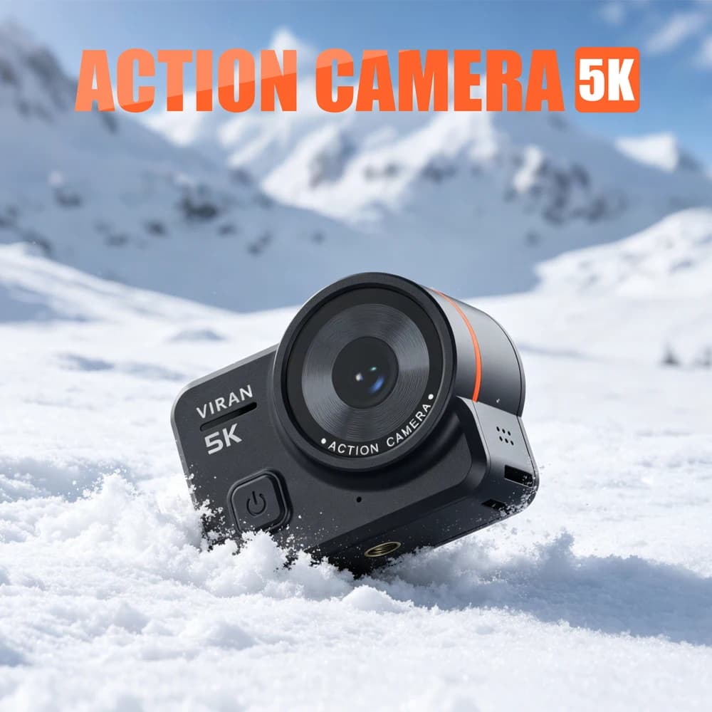 2026 VIRAN V10 5K 30FPS Action Camera EIS Stabilization Touch Screen Waterproof Motion Detection Motorcycle Dash Sports Cam