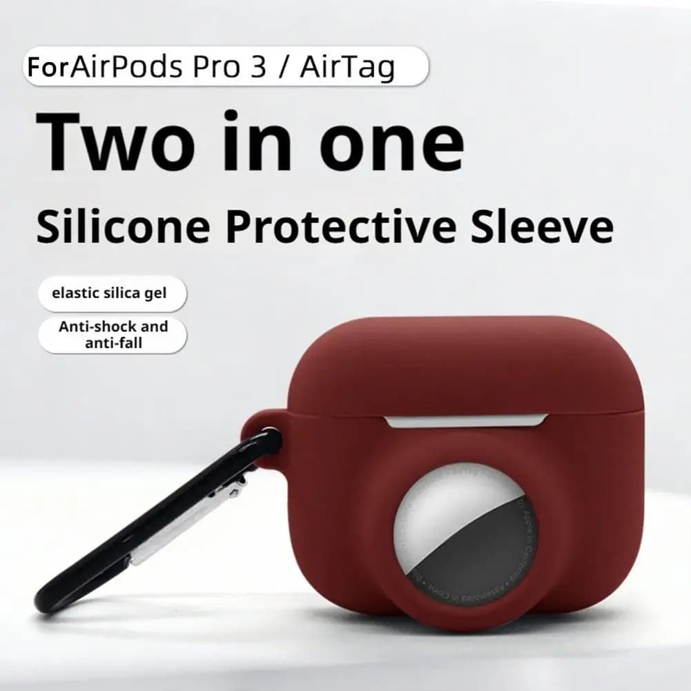 Custodia in silicone durevole 2 in 1 per Apple Airpods Pro 3 e Cover Airtag con portachiavi Pelle luminosa per auricolari per Airpod 3 2025