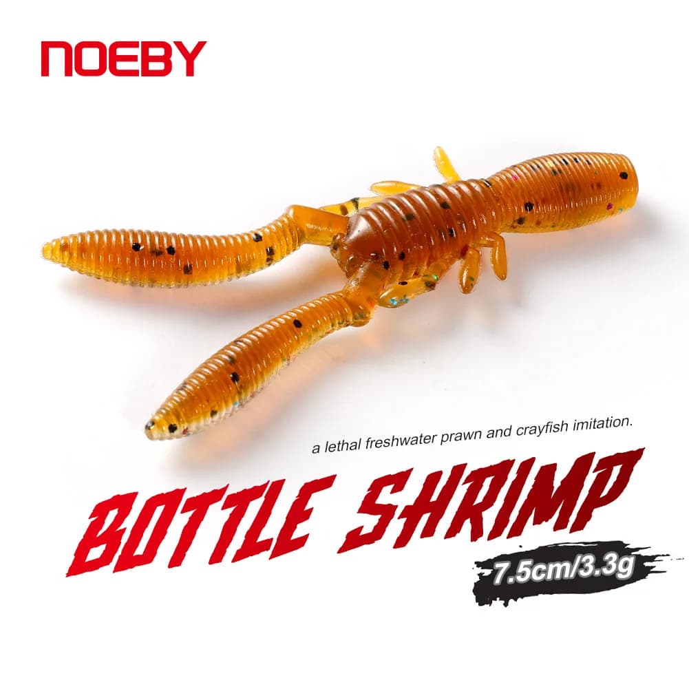 NOEBY Bottiglia Gamberetti Craw 75mm 3.3g Richiamo Morbido Silicone Swimbait Artificiale Esca Morbida Persico Luccio Bass Esche Da Pesca Morbide