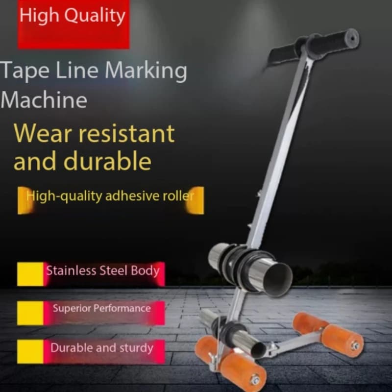Line tracking machine on basketball courts, machine to apply adhesive tape, machine to track lines on fields from badminton, lines for parking, lines for terraces and roads