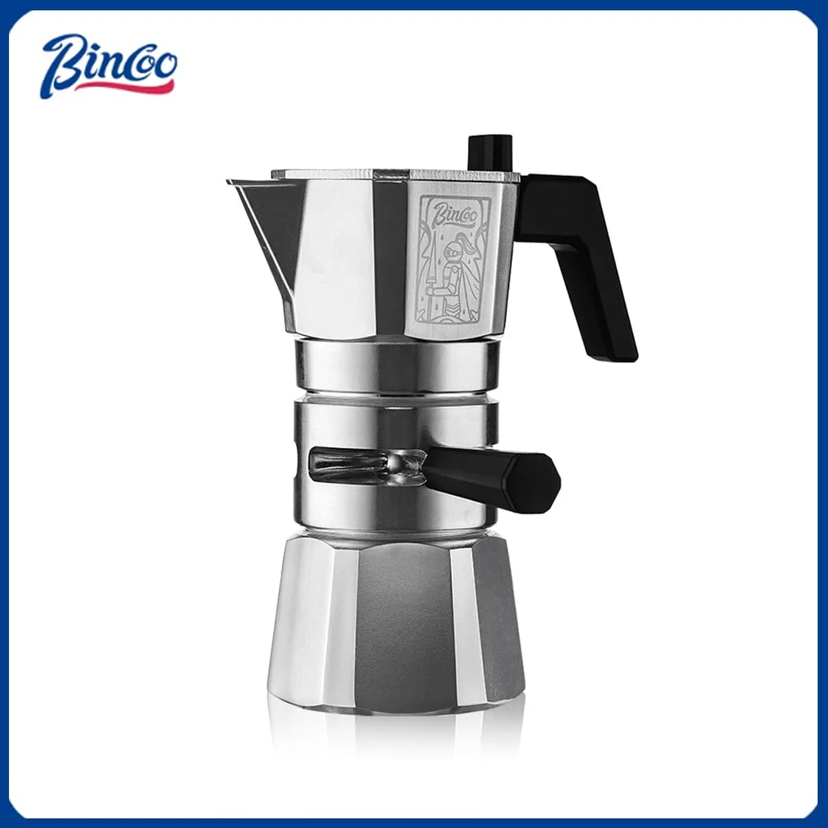 Bincoo Thermostatic Double valve Moka Pot Classic Aluminum Stovetop Espresso Coffee Maker Coffee Kettle Pot For Home Outdoor