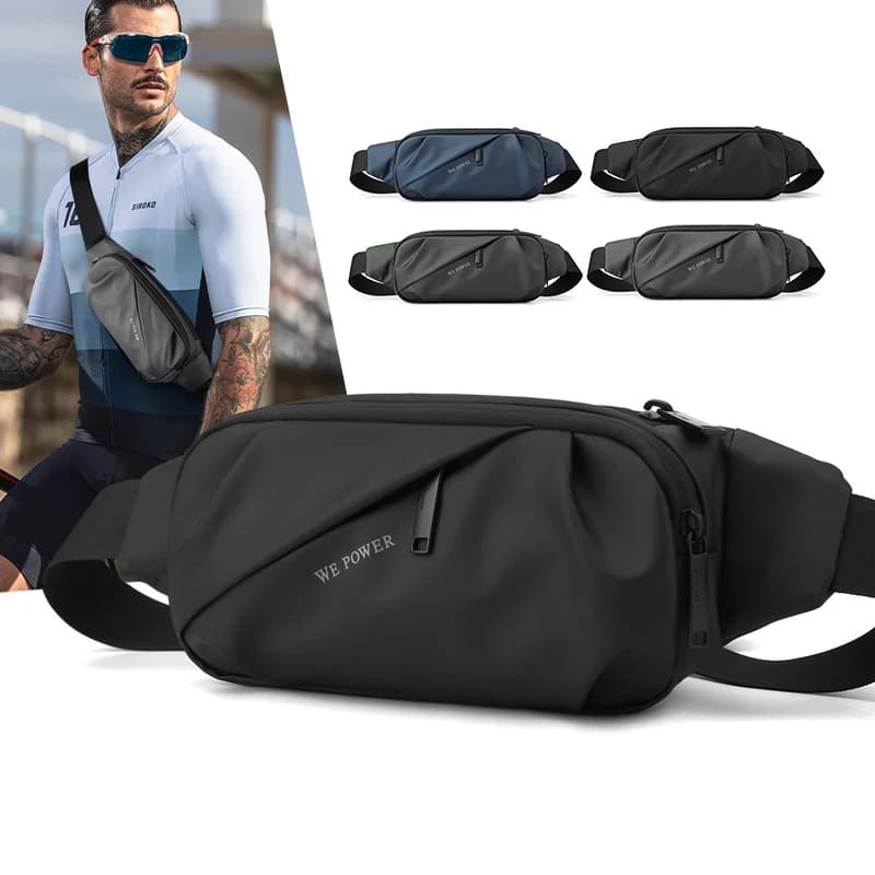 Men's Waist Bag Waterproof Multipurpose Nylon Running Waist Men's Fashion Sling Chest Bum Hip Fanny Pack Bags