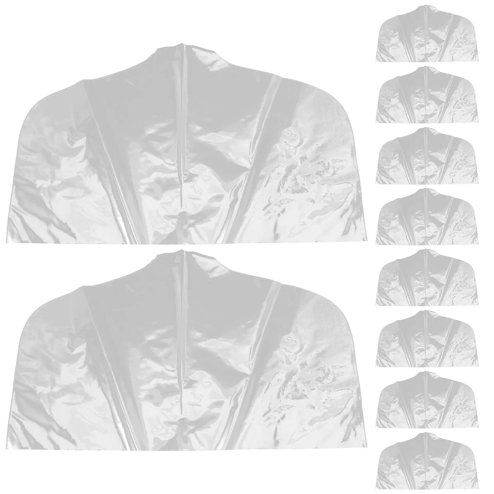 10Pcs Clothes Dust Covers Clear Plastic Garment Bags Hanging Clothes Protectors Wardrobe Storage Bag Suitable for Suits Shirts