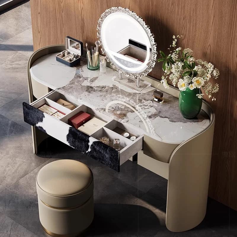 Conservazione Trucco Vanity Table Organizer Specchio Scrivania Sedia Toletta Stile Studio Sgabello Mesa De Maquillaje Mobili per la casa
