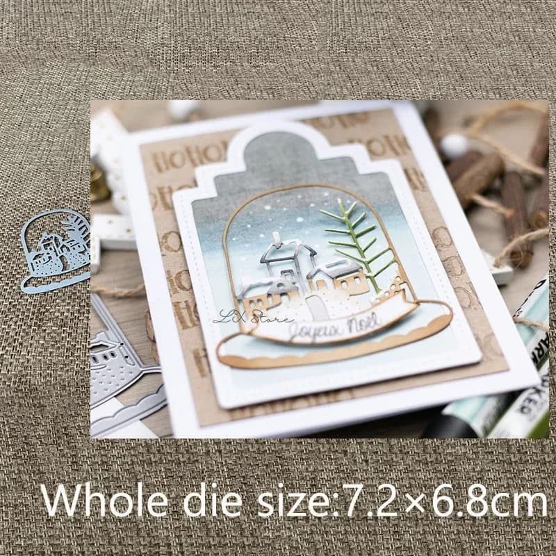 XLDesign Craft Metallo Fustelle stencil stampo casa ovale sfera di cristallo scrapbook Album Carta di carta Mestiere Goffratura fustelle