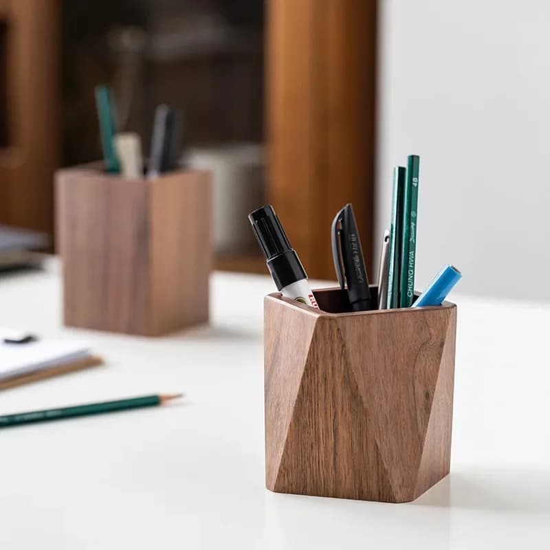 Nuovo portapenne in legno di noce scrivania scrittura organizer stazionario porta materiali per scrittura in legno materiale scolastico per ufficio regalo