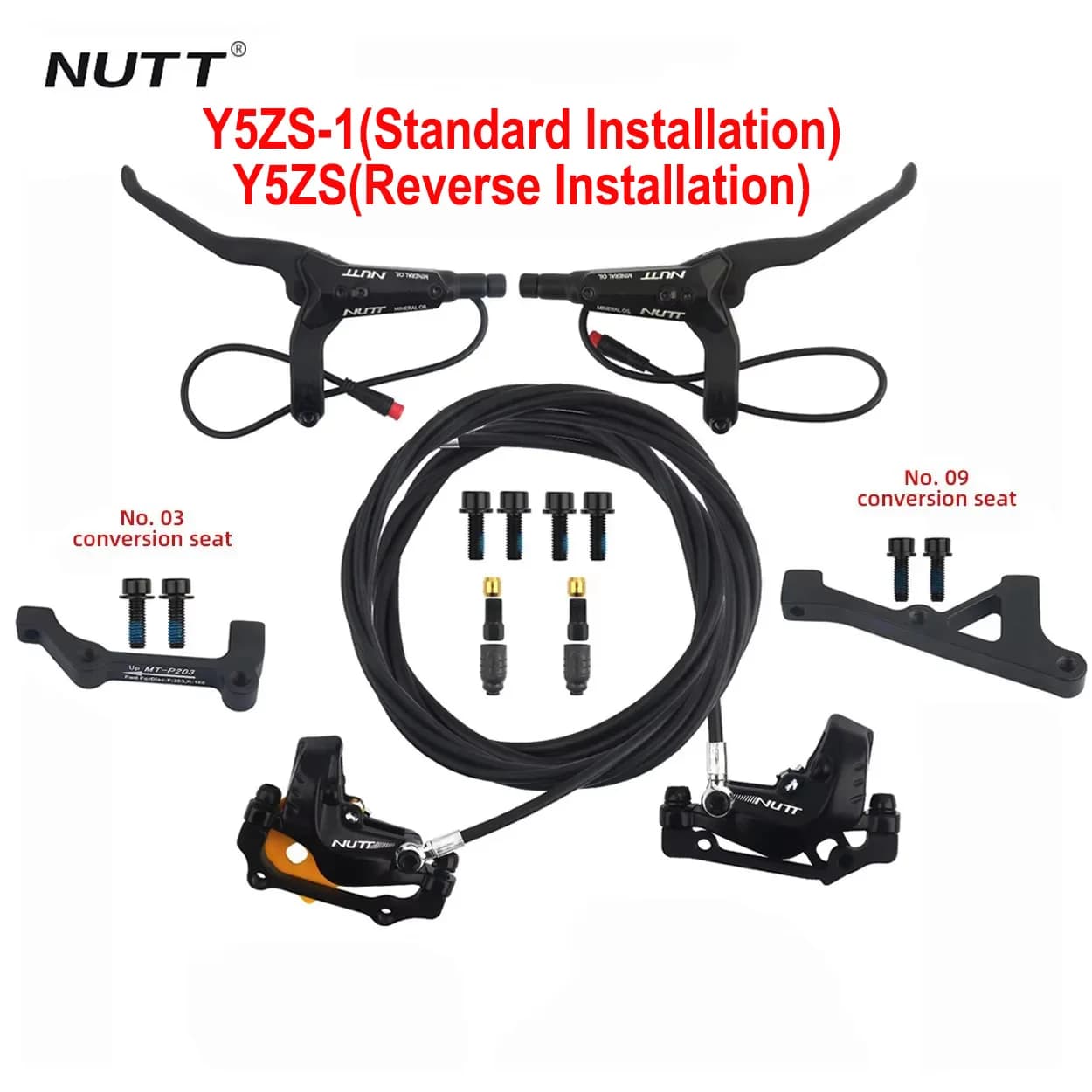 NUTT Scooter Elettrico 4 Pistoni Freno A Disco Idraulico 140 160 180 Rotori Montaggio Sinistra/Destra MTB Bicicletta Pieghevole Disco Olio Spegnimento