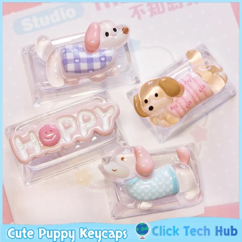 Cute Puppy Keycaps 1pcs 1.75u Translucent Caps Lock Key Positions Uppercase Keys Personalized Mechanical Keyboard Keycaps Gifts