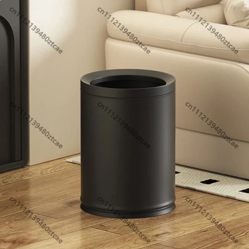 Simple Metal Wastebasket Large Capacity Trash Can for Kitchen Living Room Home