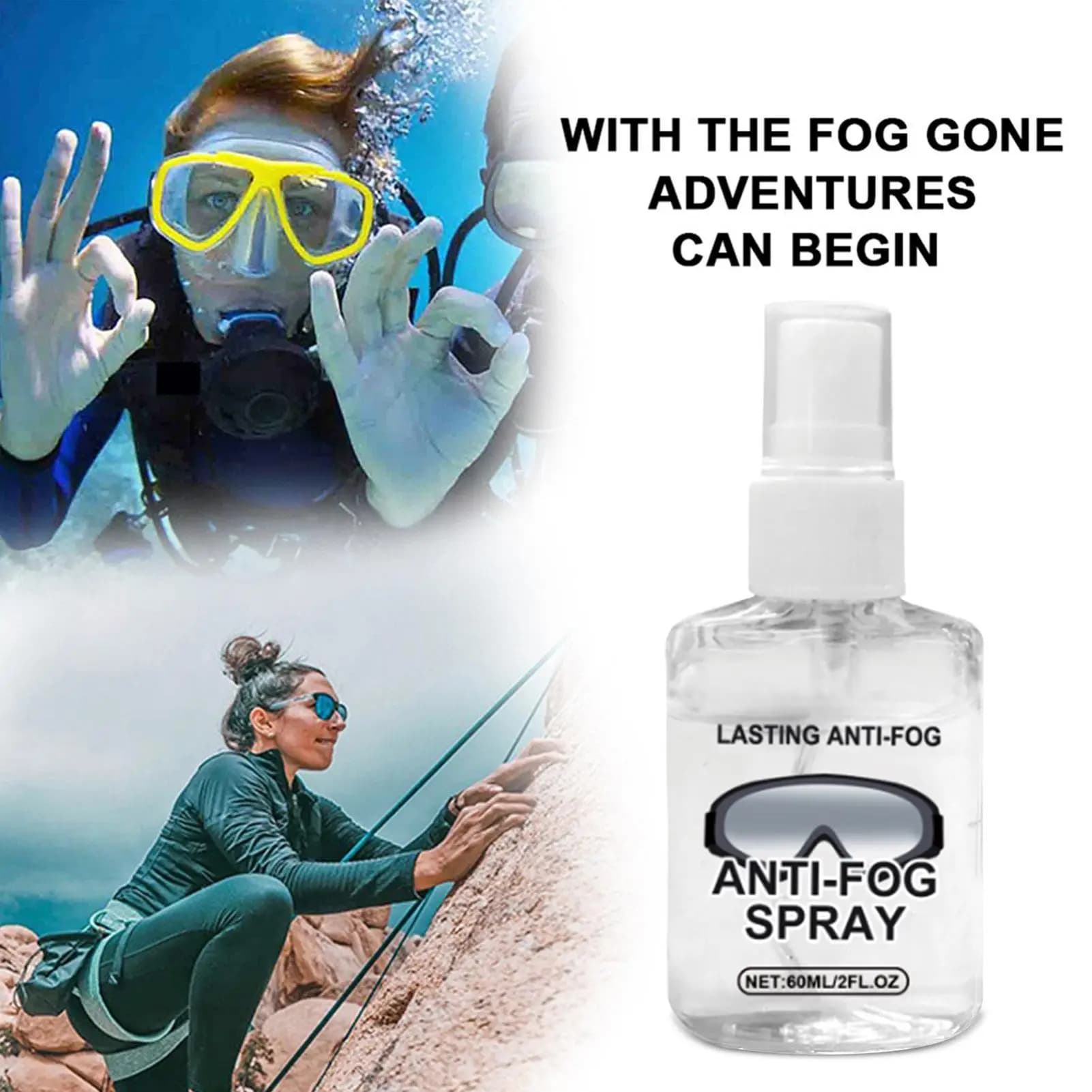 Anti-fog Spray for Swimming Glasses, Waterproofing and Raincoats, Detergent for Veters Auto and Bath, for Glasses and Sunglasses