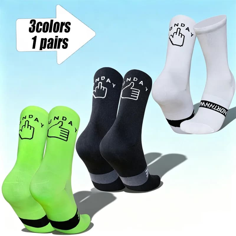 1 Pair Funny embroidery Thumbs Up point Praise Socks Soft Breathable Casual Daily Mid Calf Socks For Men Women Daily Wear