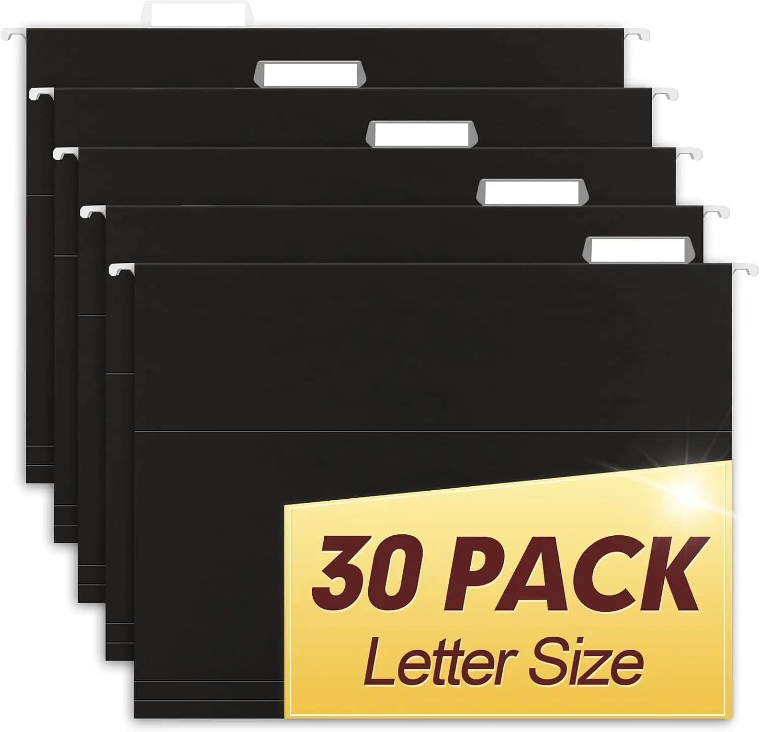 Cartelle Sospese, Confezione da 30 Cartelle Rinforzate Formato Letter, Progettate per Documenti Voluminosi, Archivio, 1/5-Cut Adjus