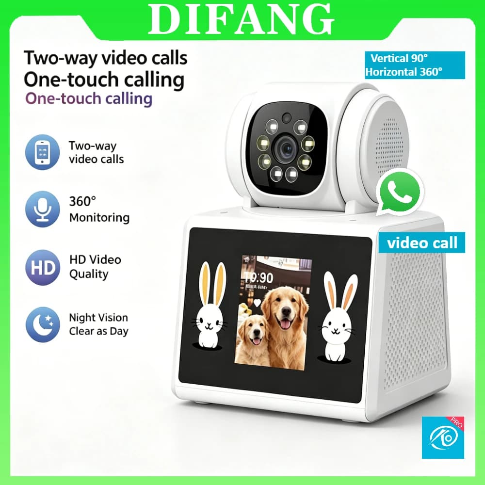 5MP WiFi Baby Monitor Dual Screen PTZ Camera O-kam Two-Way Video Call AI Auto Tracking Indoor Home Security Surveillance Camera