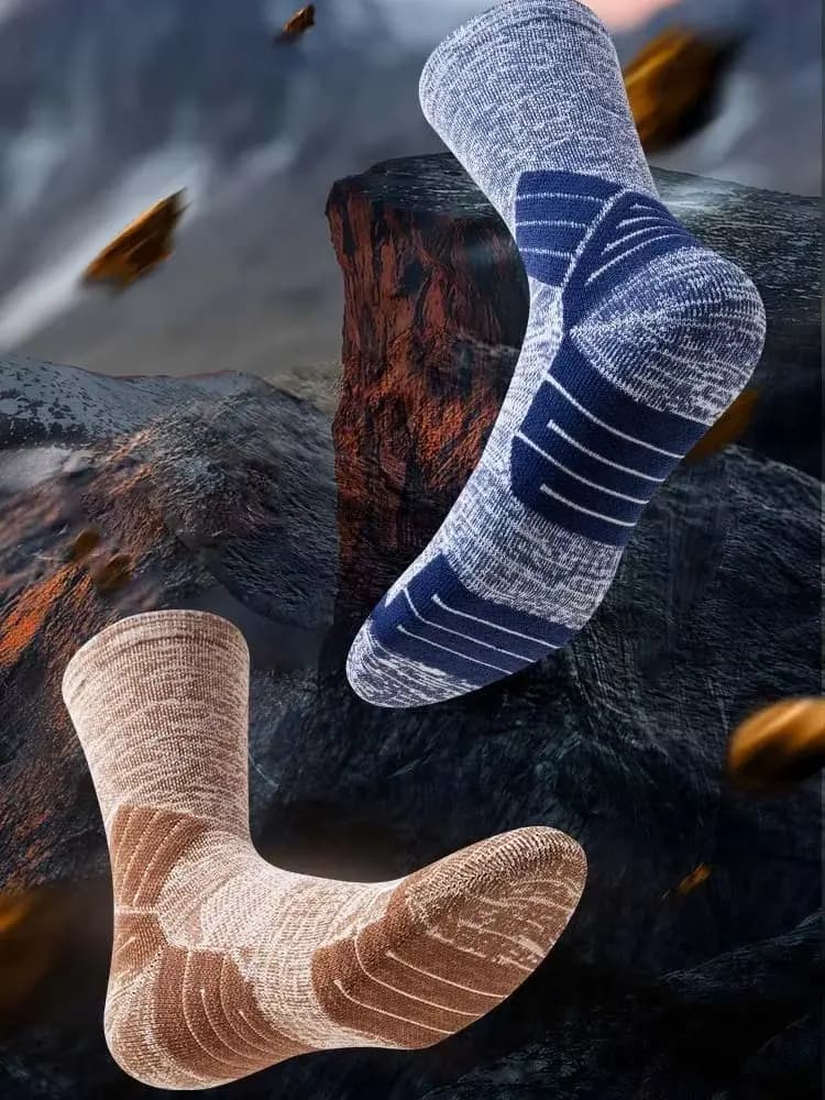 50% Merino Wool Socks Warm Hiking Cushion Crew Socks For Men Women Breathable Sports Socks Moisture Wicking Euro Size