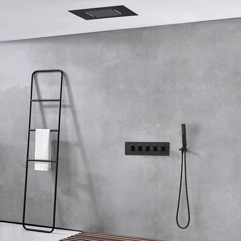 Sistema Doccia Termostatico Moderno a Incasso, Termostato Intelligente, Sistema Doccia a Pioggia da Soffitto, Impianto Doccia di Grandi Dimensioni per Bagno