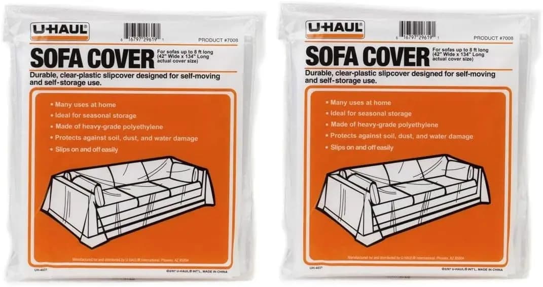 Confezione da 2 coperture per divano in plastica per trasloco e conservazione, resistenti all'acqua, adatte a divani lunghi fino a 8 piedi