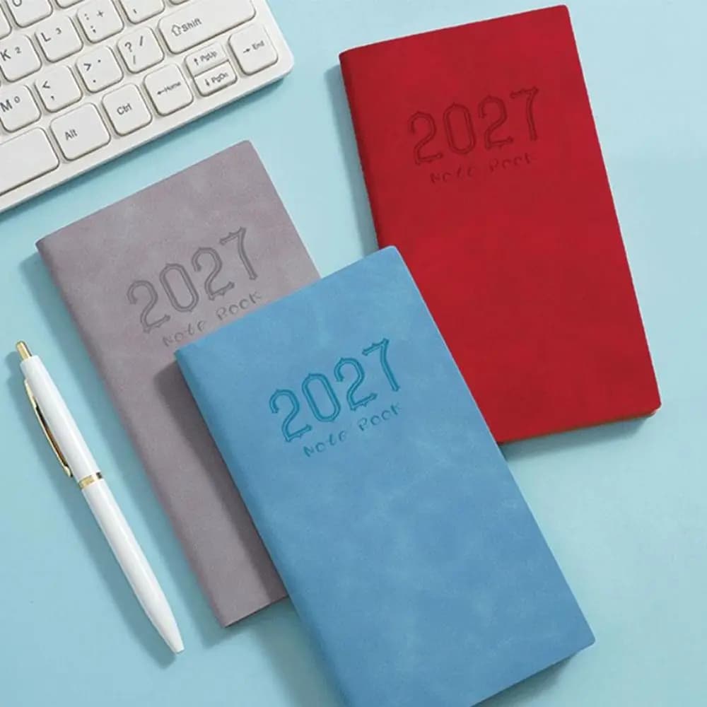 Pocket Design 2027 A6 Planner Notebook Premium Thick Paper Smooth Writing Surface Daily Weekly Journal Portable Lightweight