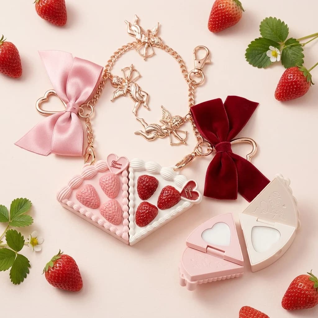 Flower Knows Solid Perfume Strawberry Cupid 3g Vegan Perfume Balm Long-Term Pendant Travel Size Cute Gift for Women