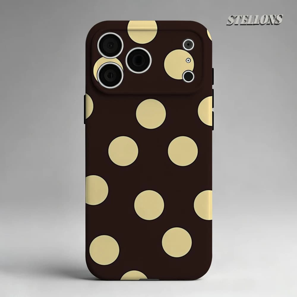 Retro Brown Polka Dots Phone Case For Magnetic Phone Case for IPhone 17 16 15 14 13 Pro Max Plus Single Double-layer tough Case