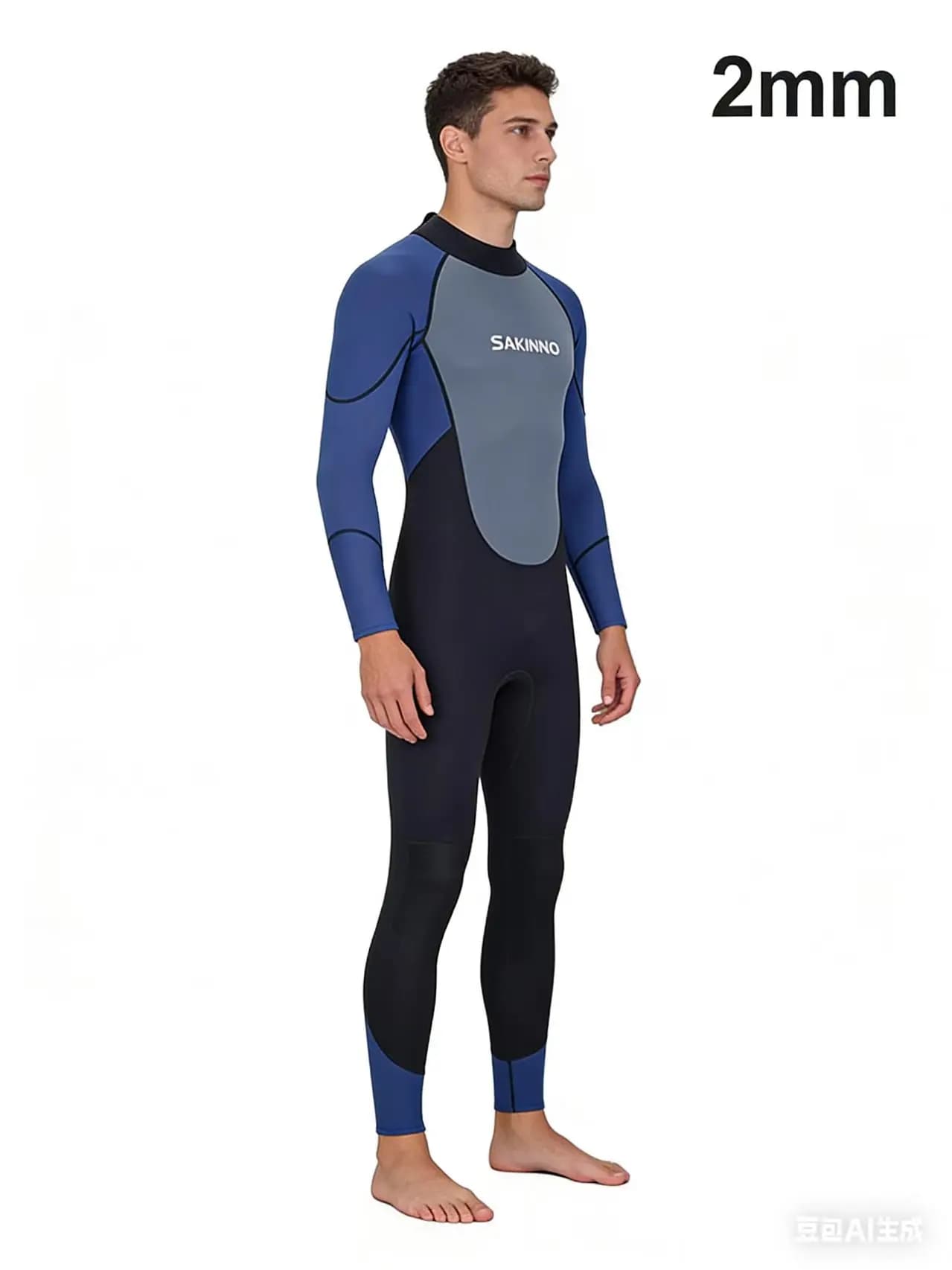Men's Mute 2mm, integral diving suit with rear hinge for diving, snorkeling, kayaking, swimming