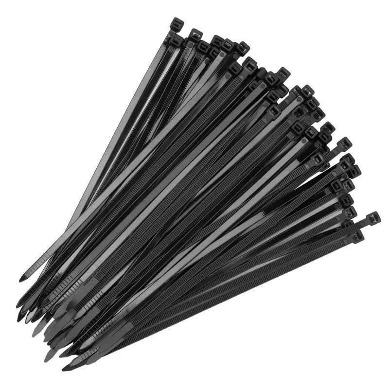 100pcs Multi-size Black Cable Ties. One-click Self-locking Design Ensures Secure Bundling . Without Damaging Items.