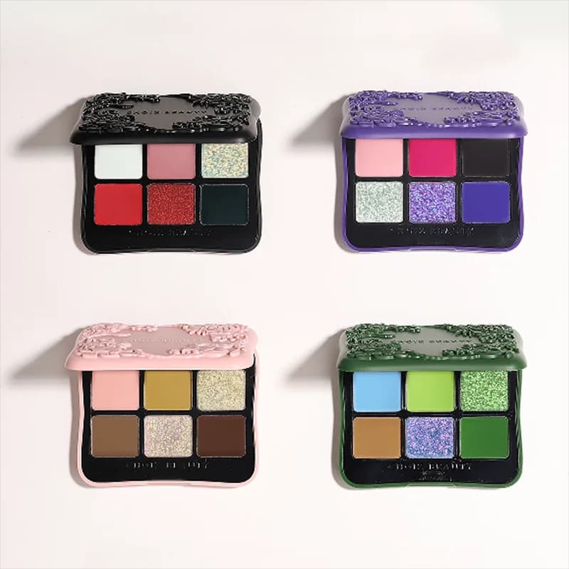 CHOIZ BEAUTY 6 Color Chameleon Eye Shadow Contour Palette Matte Shimmer Glitter Finishes,High Pigmented Face & Eye Makeup