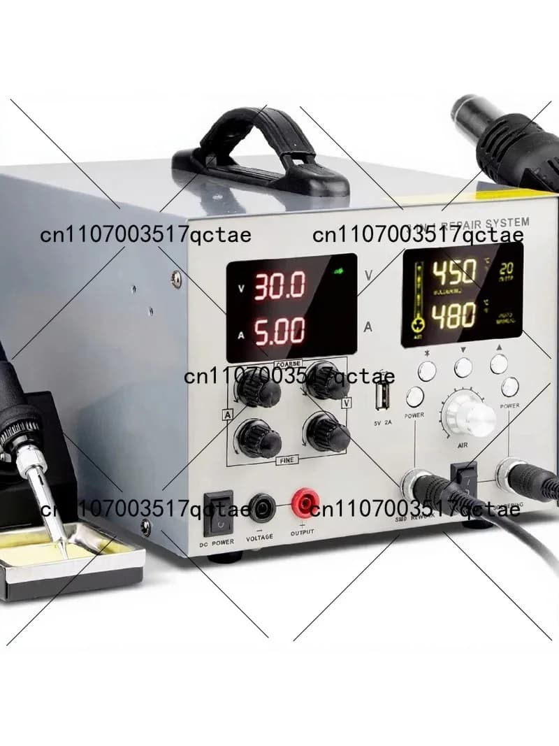 3-in-1 Intelligent Heat Gun Desoldering Station 30V 5A Regulated DC Power Supply Electric Soldering Iron Multi-Functional