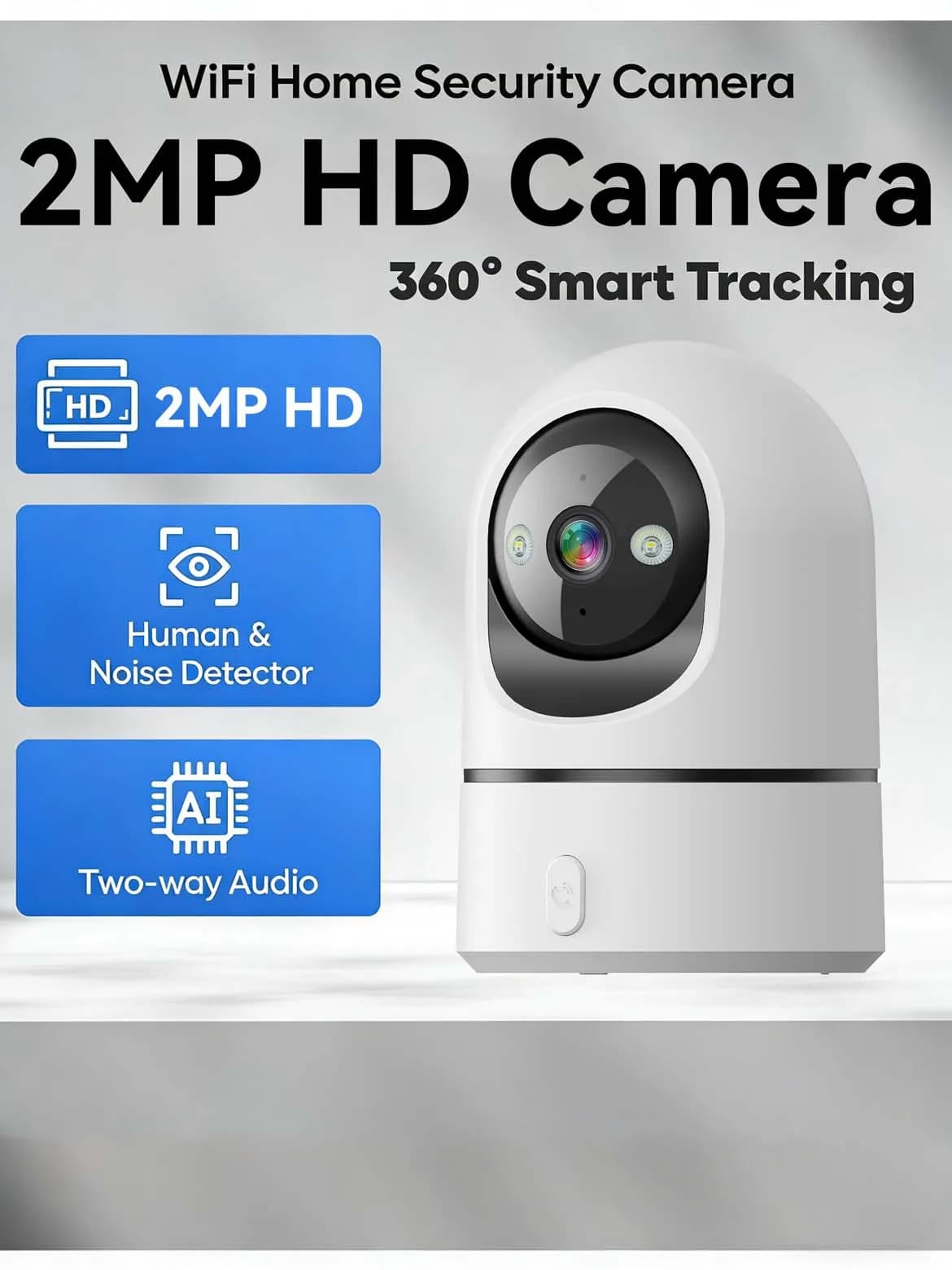 Telecamera di Sicurezza per Bambini da Interno WiFi 2.4G/5G 5MP | Chiamata con un solo tocco | Visione Notturna a Colori | Tracciamento Umano | 355 ° PTZ O-Kam Pro