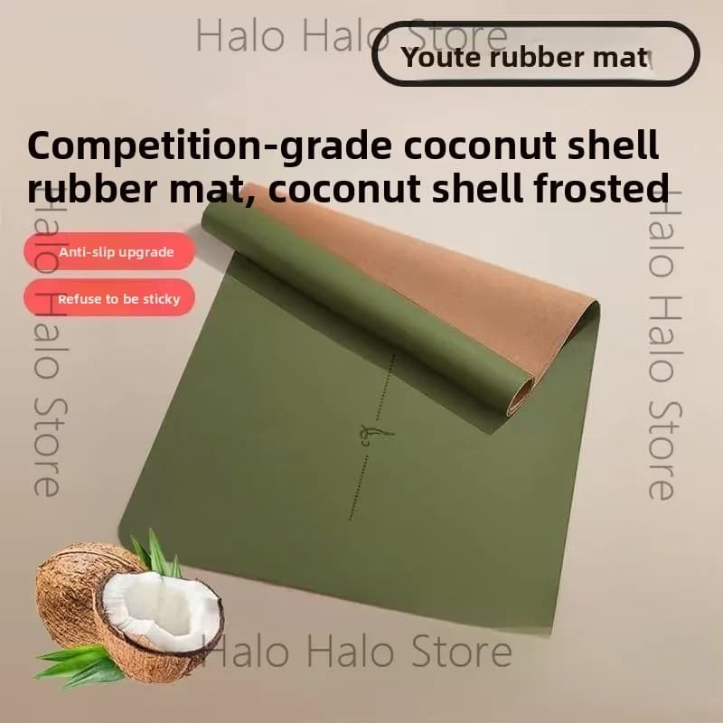 Tappetino yoga in gomma naturale con guscio di cocco, tappetino fitness per casa e studenti, nuovo, professionale, antiscivolo, assorbimento degli urti, silenzioso