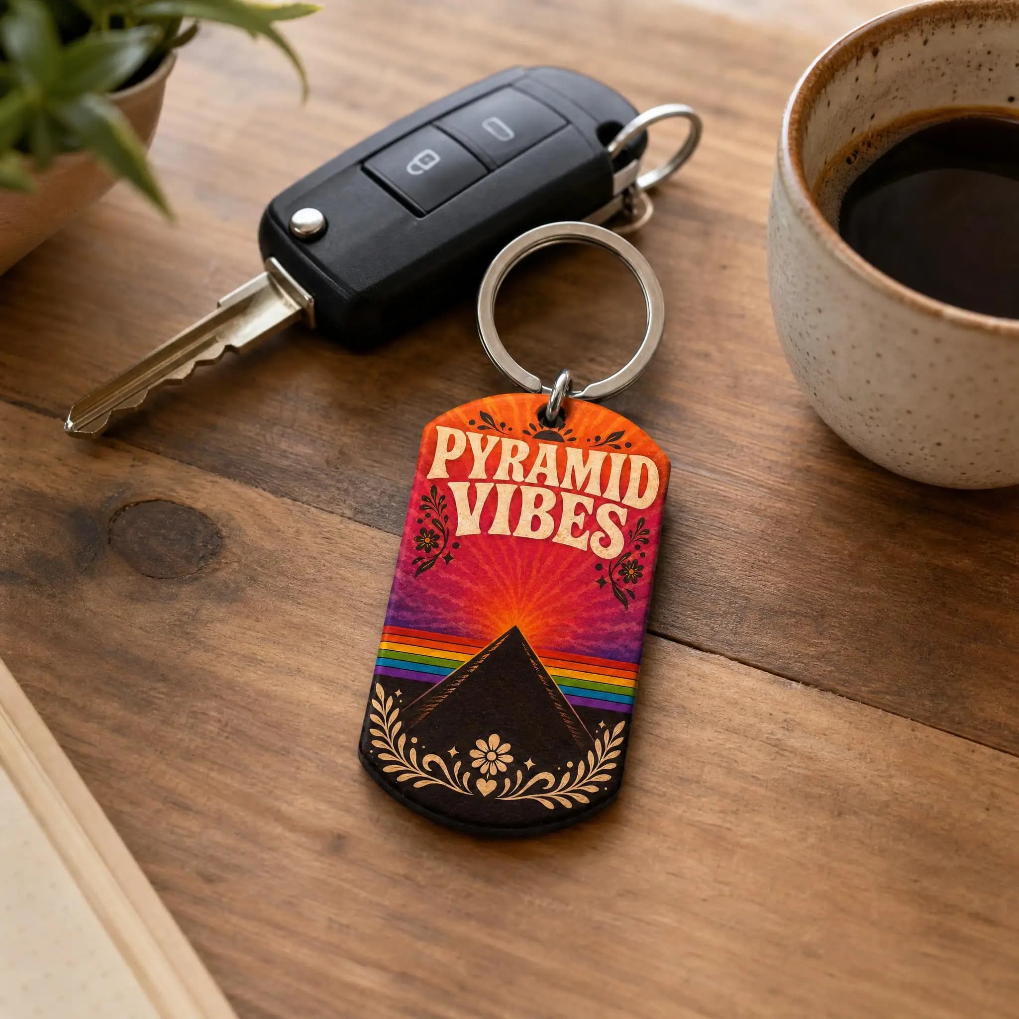 Stylish Printed Key Ring Charm, Portable Decorative Key Holder, Multi-purpose Ornament for Keys, Handbags and Gift Giving
