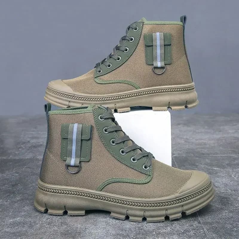 Stivali da lavoro da trekking alti da uomo Suola spessa per pneumatici Scarpe antinfortunistiche da lavoro leggere e traspiranti resistenti all'abrasione