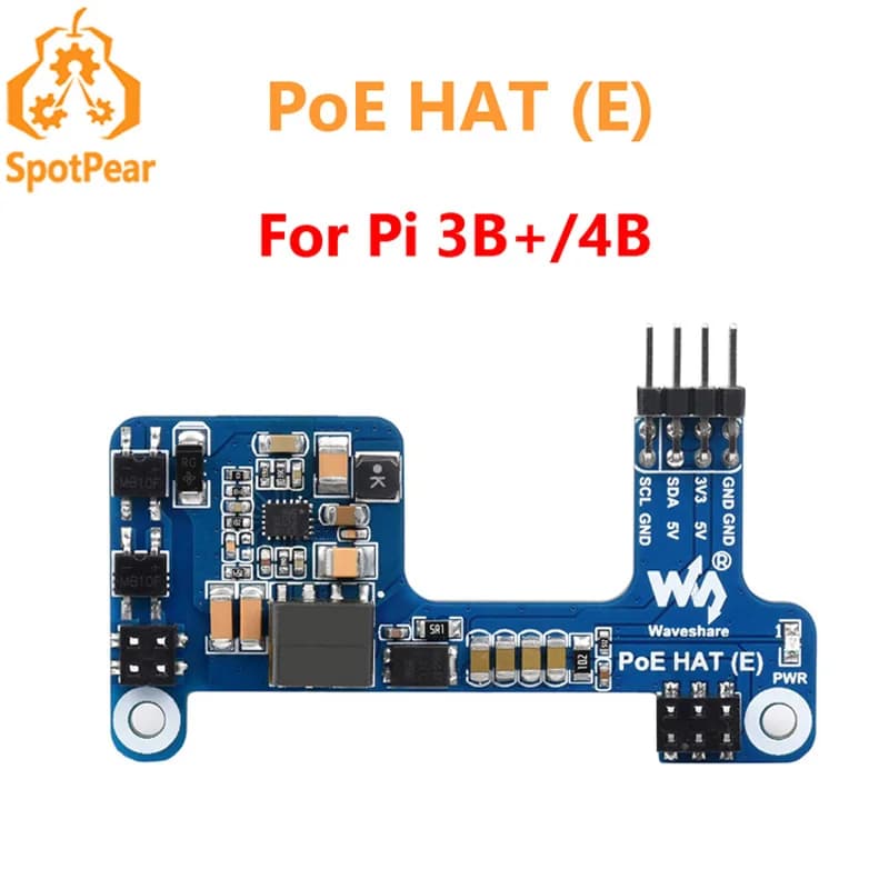 Raspberry Pi PoE HAT Power over Ethernet HAT 802.3af-compatible for 3B+/4B waveshare PoE HAT (E)
