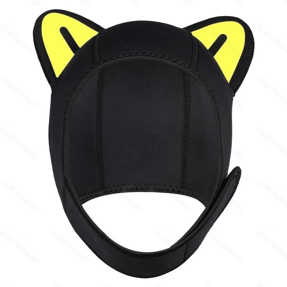 Mud Cap Cat Earrings Swim cap Waterproof neoprene diving cap Copricapo with Elastic subgola strap Addens Gear Hat