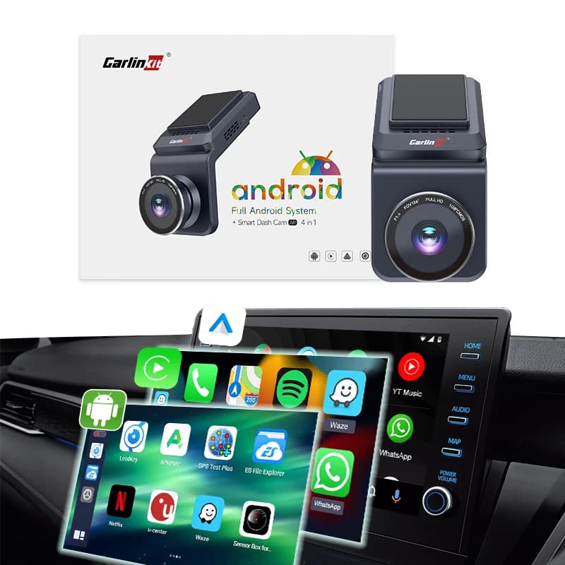 Carlinkit Wireless Carplay Car Dashcam Ai Box Wireless Android Auto 4G 64GB Android 13 Dashcam Carplay Per Youtube Netflix