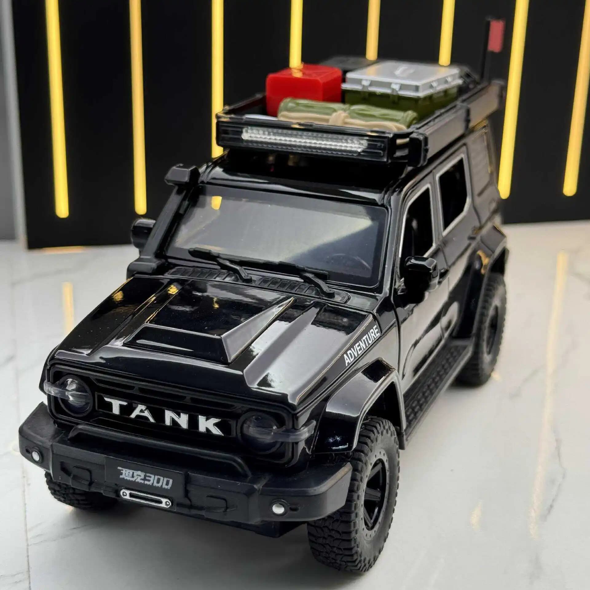 1:24 Carro Armato 300 2024 Fuoristrada In Lega Modello di Auto Suono e Luce Tirare Indietro Giocattolo Per Bambini Da Collezione Regalo Di Compleanno