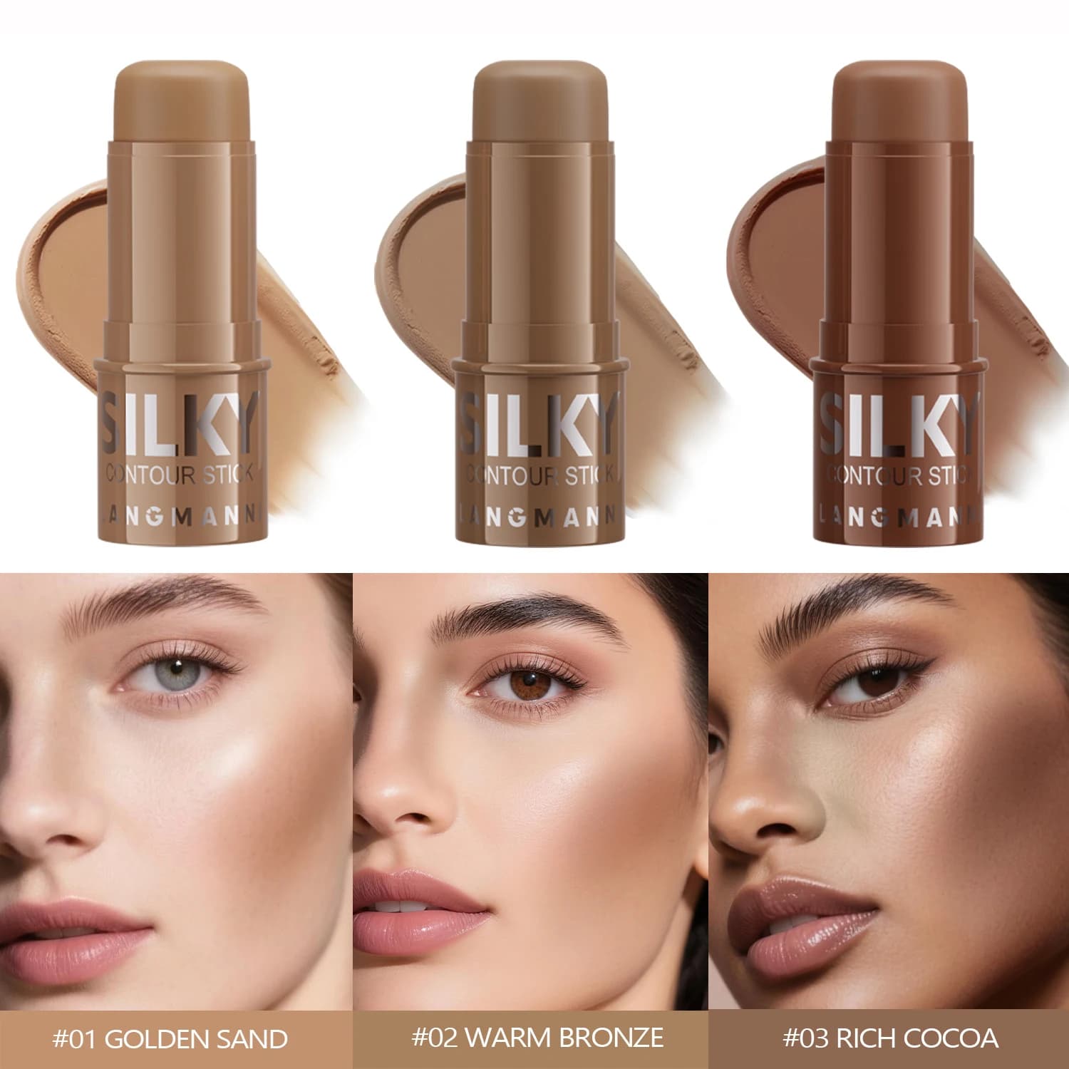 Evidenziatore per toelettatura 1 pezzo, impermeabile e durevole, liscio e facile da applicare, texture opaca, effetto trucco naturale