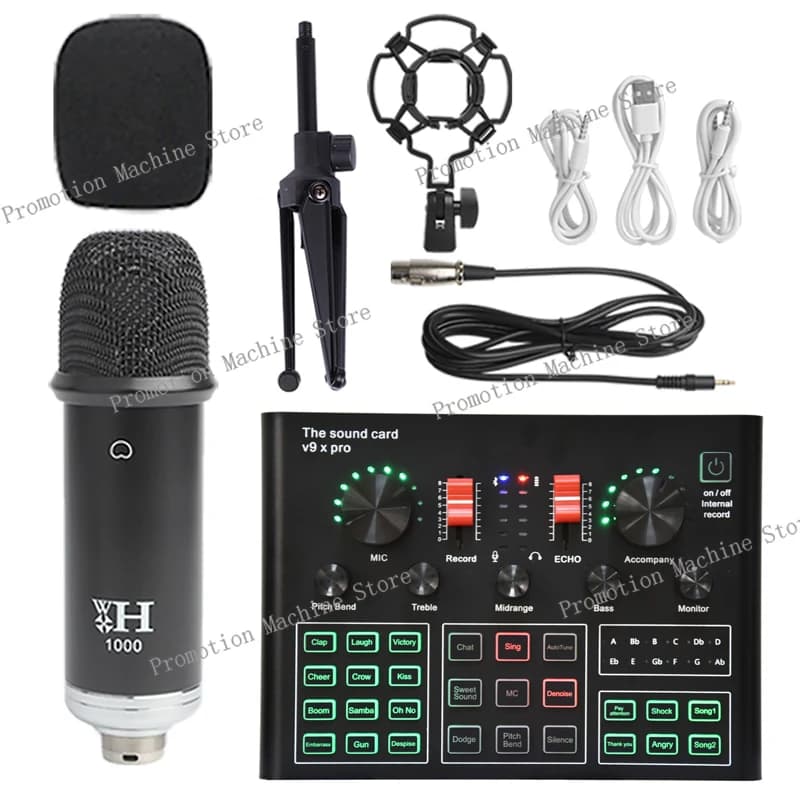 V9XPro Scheda audio Mixer da studio Canto Riduzione del rumore Microfono Voce BM900 Trasmissione in diretta Telefono Registrazione del computer V9X Pro USB