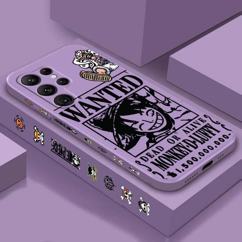 Custodia per telefono One Piece Nave Pirata per Samsung Galaxy S26 S25 S24 S23 S22 S21 S20 Ultra Plus FE 5G con cordino liquido